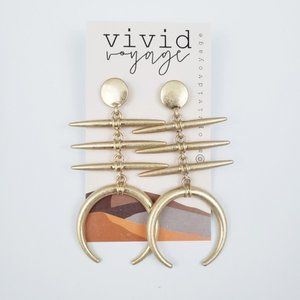 Sticks and Horn Drop Earrings